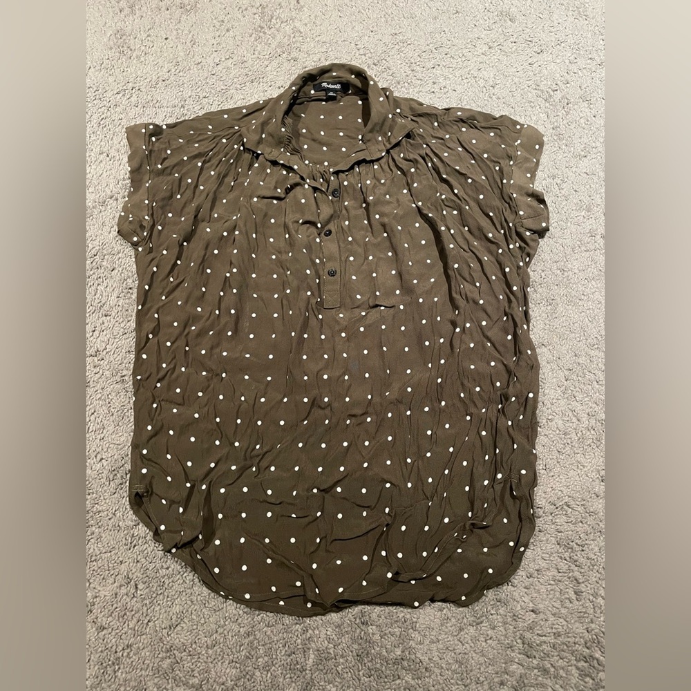 Madewell Blouse Green Grey Size XS